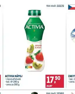 Makro Activia nápoj nabídka
