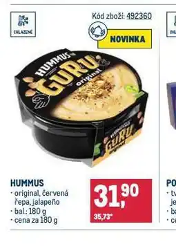 Makro Hummus nabídka