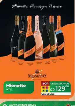 Tamda Foods Mionetto nabídka