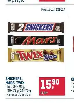 Makro Snickers, mars, twix nabídka