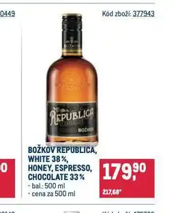 Makro Božkov republica, white, honey, espresso, chocolate nabídka