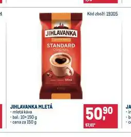 Makro Jihlavanka mletá káva nabídka