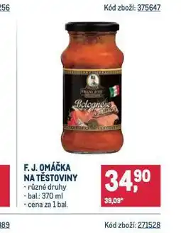 Makro F.j.omáčka na těstoviny nabídka