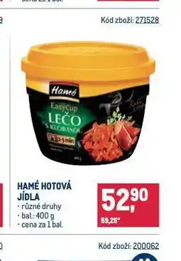 Makro Hamé hotové jídlo nabídka