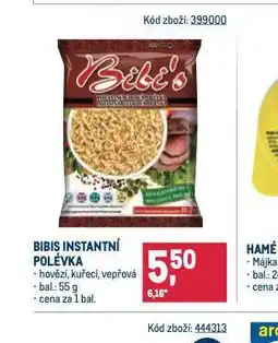 Makro Bibis instantní polévka nabídka