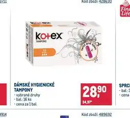 Makro Kotex tampony nabídka