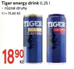 Žabka Tiger energy drink nabídka