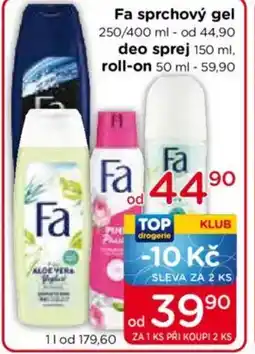 TOP drogerie Fa sprchový gel nabídka