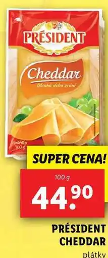 Lidl PRÉSIDENT CHEDDAR, 100 g nabídka