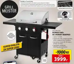 Lidl PLYNOVÝ GRIL SE 3 HOŘÁKY MEMPHIS nabídka