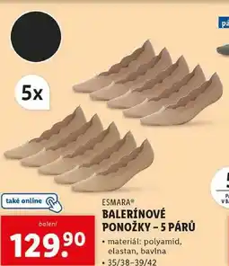 Lidl BALERÍNOVÉ PONOŽKY - 5 PÁRŮ nabídka