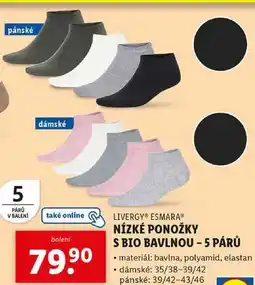 Lidl NÍZKÉ PONOŽKY S BIO BAVLNOU - 5 PÁRŮ nabídka