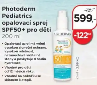 Magistra lékárny Photoderm pediatrics opalovací sprej spf50+ pro děti nabídka