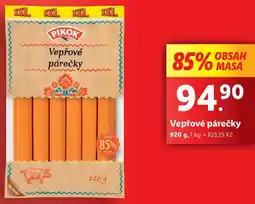 Lidl Vepřové párečky, 920 g nabídka