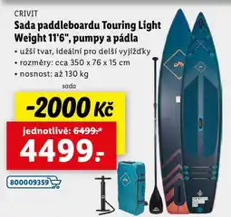 Lidl Sada paddleboardu Touring Light Weight 11'6, pumpy a pádla nabídka