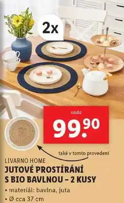 Lidl JUTOVÉ PROSTÍRÁNÍ S BIO BAVLNOU - 2 KUSY nabídka