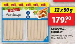 Lidl GRILOVACÍ KLOBÁSY, 12x 90 g nabídka
