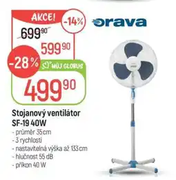 Globus Stojanový ventilátor SF-19 40W nabídka