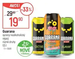Globus Guarana sycený nealkoholický nápoj nabídka