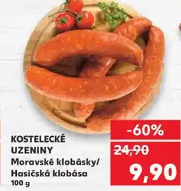 Kaufland Kostelecké Uzeniny Moravské klobásky/ Hasičská klobása nabídka