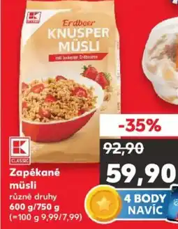 Kaufland Zapékané müsli nabídka