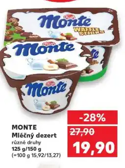 Kaufland Monte Mléčný dezert nabídka