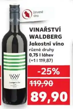 Kaufland VINAŘSTVÍ WALDBERG Jakostní víno nabídka