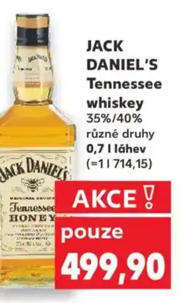 Kaufland JACK DANIEL'S Tennessee whiskey nabídka
