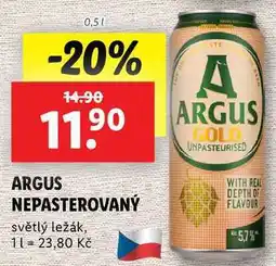 Lidl ARGUS NEPASTEROVANÝ, 0,5 l nabídka