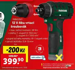 Lidl 12 V Aku vrtací šroubovák nabídka