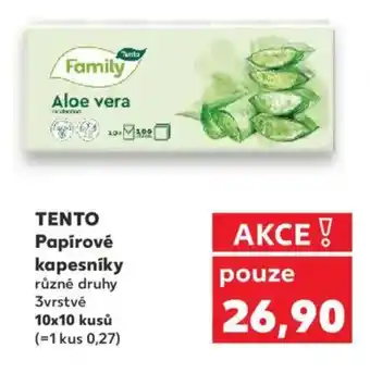 Kaufland TENTO Papírové kapesníky nabídka