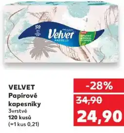 Kaufland VELVET Papírové kapesníky nabídka