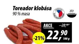 ZEMAN Toreador klobása 90% masa, 100 g nabídka