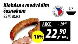 ZEMAN Klobása s medvědím česnekem 95% masa, 100 g nabídka