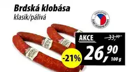 ZEMAN Brdská klobása klasik/pálivá, 100 g nabídka