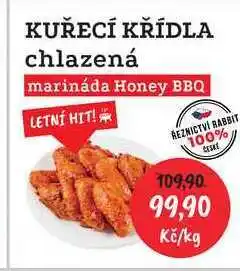 RABBIT řeznictví KUŘECÍ KŘÍDLA chlazená marináda Honey BBQ 1kg nabídka