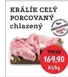 RABBIT řeznictví KRÁLÍK CELÝ PORCOVANÝ chlazený 1kg nabídka