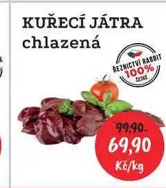 RABBIT řeznictví KUŘECÍ JÁTRA chlazená 1kg nabídka