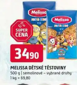 Terno Melissa dětské těstoviny 500 g semolinové vybrané druhy nabídka