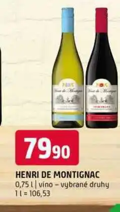 Terno Henri de montignac 0,75l vino vybrané druhy nabídka