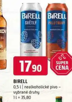 Terno Birell 0,5l nealkoholické pivo vybrané druhy nabídka