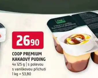 Terno Coop premium kakaový puding 4x 125 g s polevou s vanilkovou příchutí nabídka