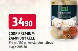 Terno Coop premium žampiony celé 314 ml/170 g ve slaném nálevu nabídka