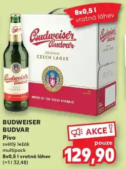 Kaufland BUDWEISER BUDVAR Pivo světlý ležák nabídka