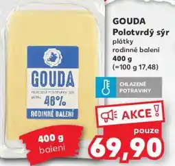 Kaufland GOUDA Polotvrdý sýr plátky nabídka