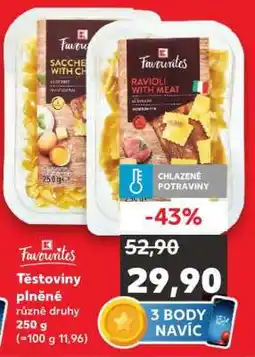 Kaufland Favourites Těstoviny plněné nabídka
