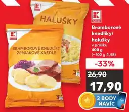 Kaufland Bramborové knedlíky/halušky v prášku nabídka
