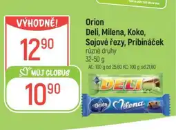 Globus Orion Deli, Milena, Koko, Sojové řezy, Pribináček nabídka