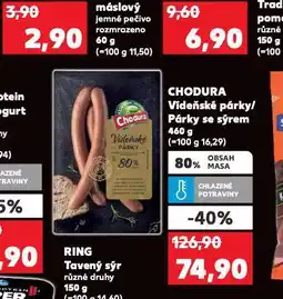 Kaufland Párky se sýrem nabídka