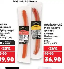Kaufland Maxi šunková grilovací klobása nabídka